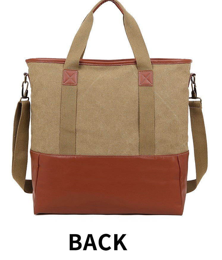 HQ Canvas&amp;PU material Fashion Tote-25011/CV Khaki