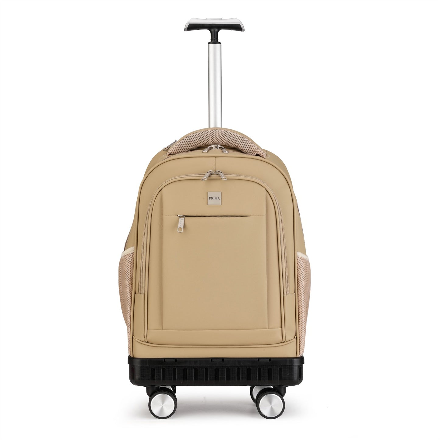 418-2 Beige 4wheels Trolley Backpack