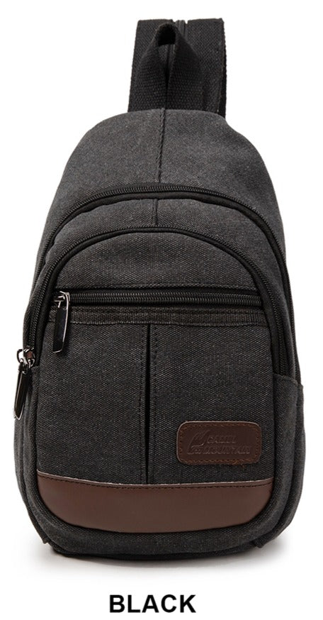Canvas shoulder bag-6005 Black