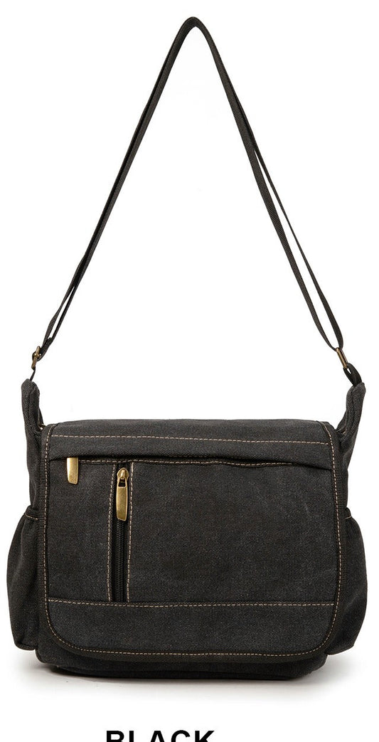 Canvas shoulder bag HD14012 Black